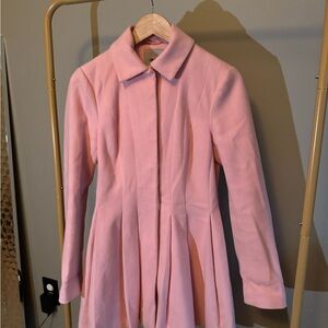 ASOS Pink Women's Cape Pleated  Coat
